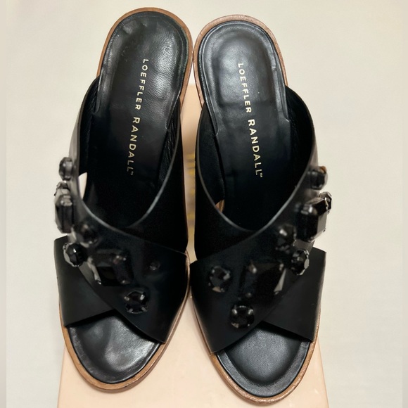 Loeffler Randall Etta Jewel-Embellished Black Mule Sandal - Picture 4 of 11